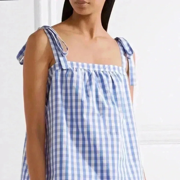 Three J NYC Blue Line Stripe Gingham Dress LIKE NEW - Picture 2 of 6